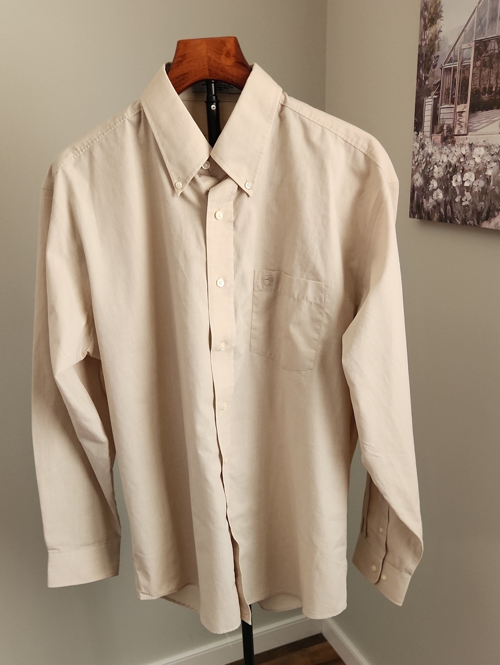 Duck Head Men's Button-Down Shirt Light Beige Size Large